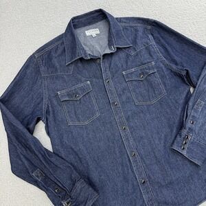 Tecovas Dark Blue Denim Button-Down Western Shirt